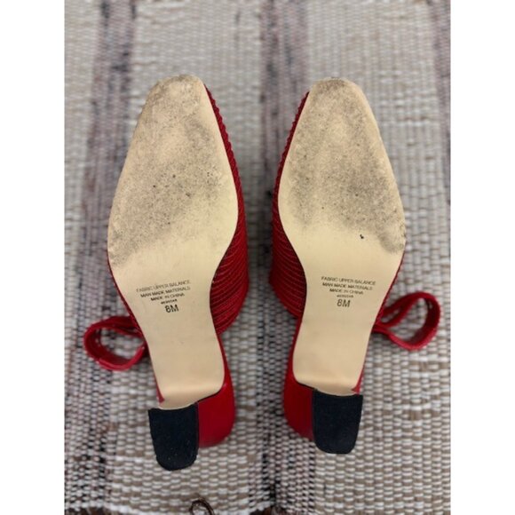 Coup Detat Red Mesh 2.5" Heels Ladies Size 8M Comfortable & Stylish Pointed Toe - Picture 5 of 7